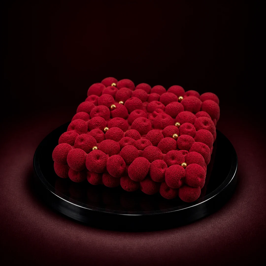 Raspberry heart entremet