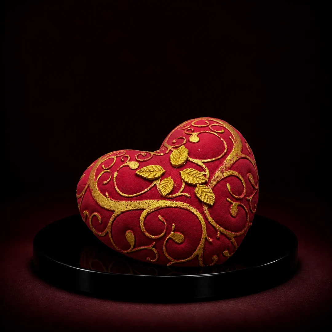 Ornate heart entremet